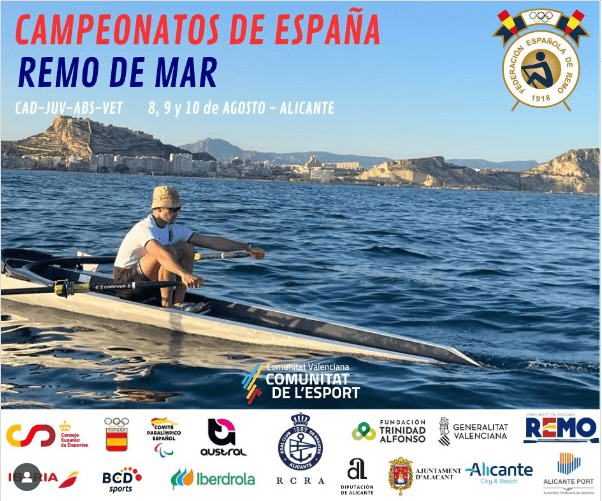 El Real Club de Regatas de Alicante acoge el Campeonato de España de Remo de Mar 2025